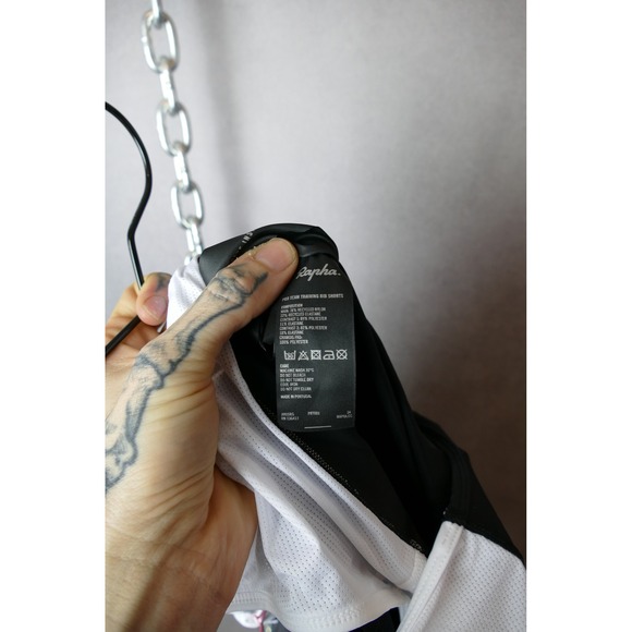 NWT Rapha Pro Team Training Bib Shorts Black White Mens Medium Cycling Apparel - Picture 4 of 12